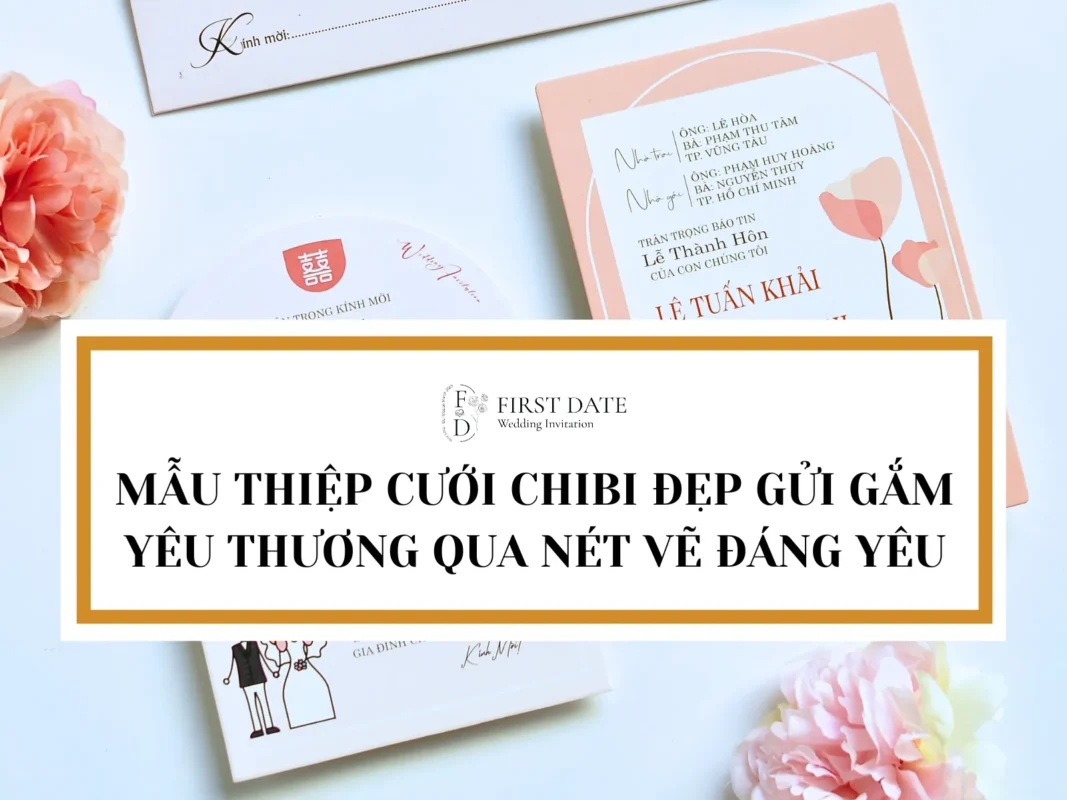 Mẫu thiệp cưới chibi đẹp