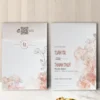 Thiệp cưới in hoa - Mẫu thiệp in hoa màu cam pastel