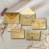 Thiệp cưới cao cấp - Mẫu thiệp màu vàng nhũ