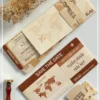 Thiệp Cưới Passport mẫu thiệp màu kem nâu