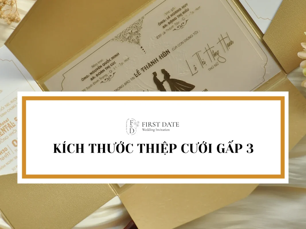 Kích thước thiệp cưới gấp 3